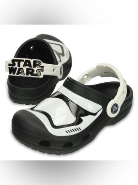CROCS Kids Star Wars Stormtrooper Black & White Clog Sandals - Size Junior 3